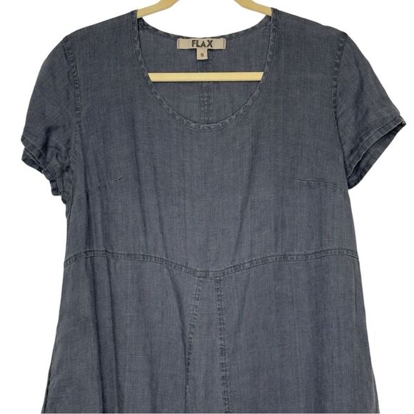 FLAX Solstice Linen Dress With Pockets - Size Small - Picture 3 of 8